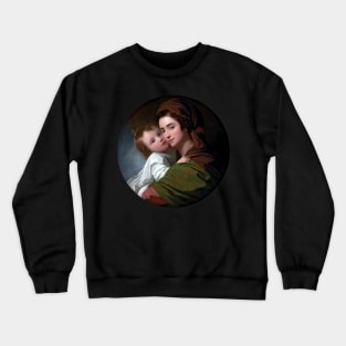 Mother and child hugging, painting by Benjamin West Crewneck Sweatshirt